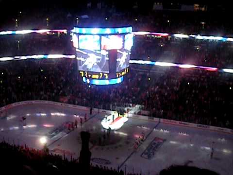 2009 NHL playoffs Blackhawks v Flames Game 1 National Anthem