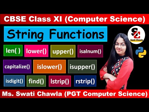 String Functions In Python Part 1 String Methods In Python Cbse Class 11 Computer Science