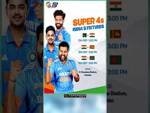 Super 4s India's Fixtures for Asia Cup 2023 🎯 || Cricket & Sports ||