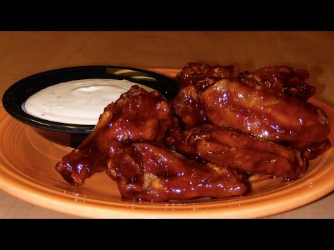 Spicy Bourbon BBQ Hot Wings w/ Blue Cheese Dip
