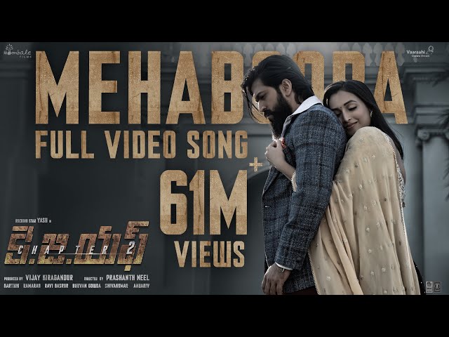 Mehabooba Song Lyrics in Telugu & English KGK Chapter 2 Lyrics