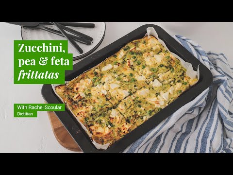 Zucchini, pea & feta frittatas recipe