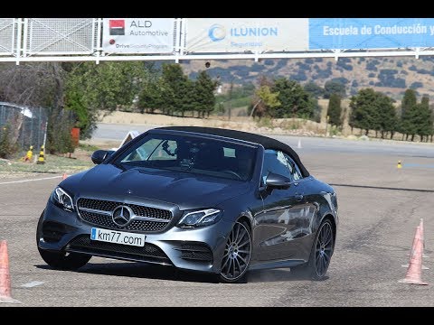 Mercedes-Benz E Cabrio 2018 – Maniobra de esquiva (moose test) y eslalon | km77.com
