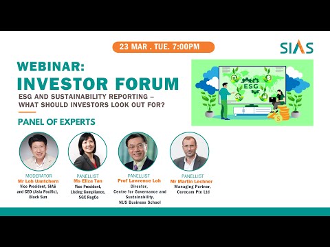 Investor Forum: ESG and Sustainability – What should investors look out for?