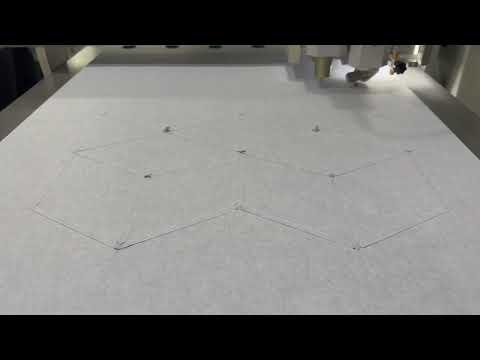 Cutting and v-grooving on PET acoustic material with TPS S2+ digital cutting machine