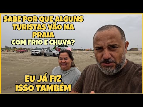 MESMO COM CHUVA E FRIO TEM GENTE NA CURTINDO A PRAIA / QUEBRANDO A ROTINA 