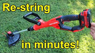How to replace RELOAD STRING on CRAFTSMAN 20V (or electric) string trimmer