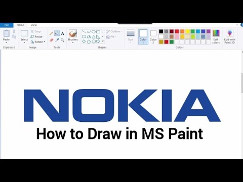 How to draw NOKIA LOGO in MS Paint //Step by Step tutorial..