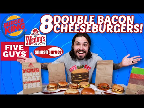 Wendy's vs Burger King vs Smashburger vs Five Guys | BACON CHEESEBURGER CHALLENGE!!!