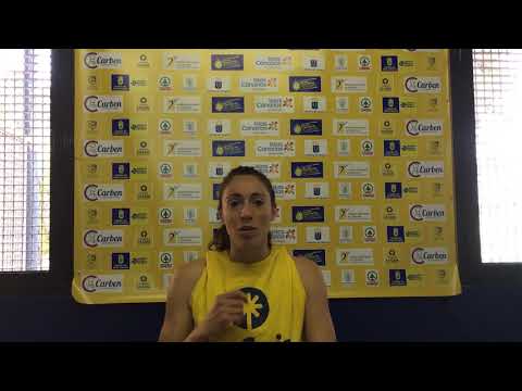 Estela Royo en la previa del partido con Picken Claret de la J12 de LF2