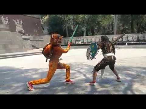 Exhibición de combate con macuahuitl  (curso 2019)