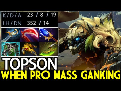 TOPSON [Tiny] When Pro Mass Ganking is Nightmare 23 Kills Dota 2