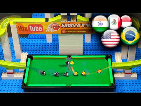 Marble snooker collision - Countryballs Championship #43 by Fubeca's Marble Runs