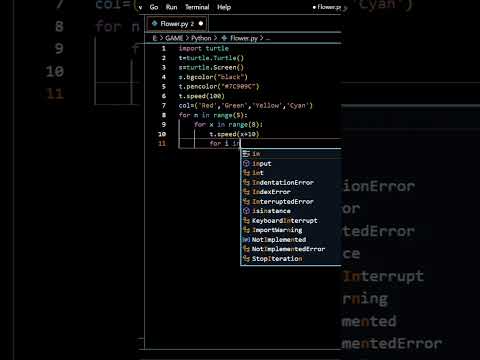 Draw Flower Using Python Turtle How Can Flower Using Python Python Shorts Turtle Tamil