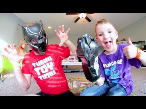 FATHER SON SUPER HERO BATTLE! Black Panther Time!