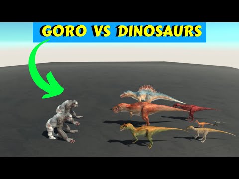 GORO THE GIANT vs DINOSAURS FAMILY in Animal Revolt Battle Simulator [Gameplay]