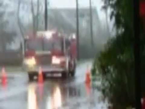 Hurricane Sandy rain closes street in Wayland MA