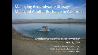 Managed Aquifer Recharge in California