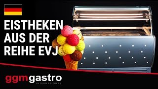 Vitrine à glace LUCA – 1400 mm – refroidissement ventilé – avec éclairage – pour 10 bacs à glace de 5 litres