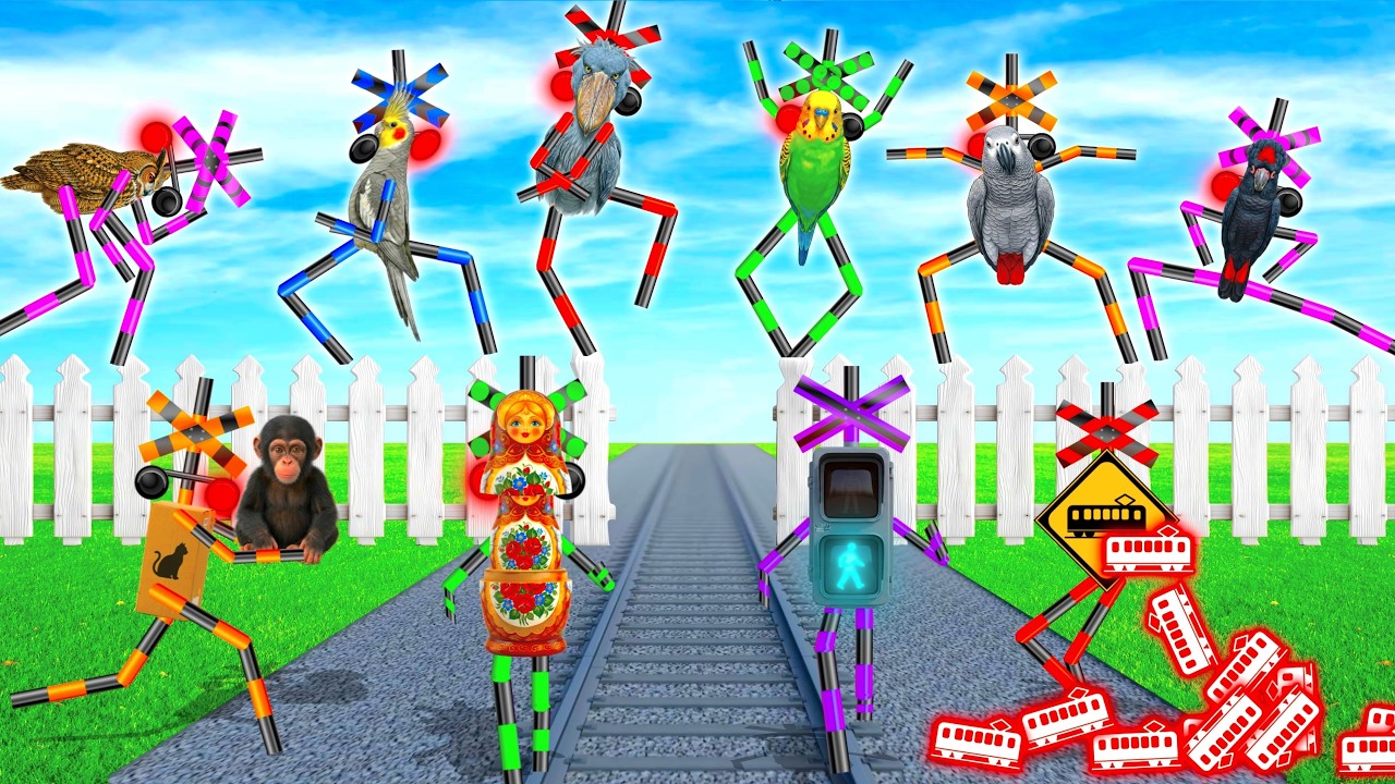 【踏切アニメ】おかしなダンスを披露するバード踏切たち、他2本