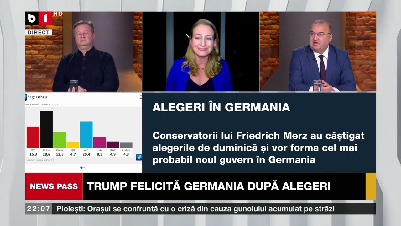 NEWS PASS CU LAURA CHIRIAC. CONSERVATORII, PE PRIMUL LOC ÎN GERMANIA /MACRON, ÎNTÂLNIRE CU TRUMP. P3