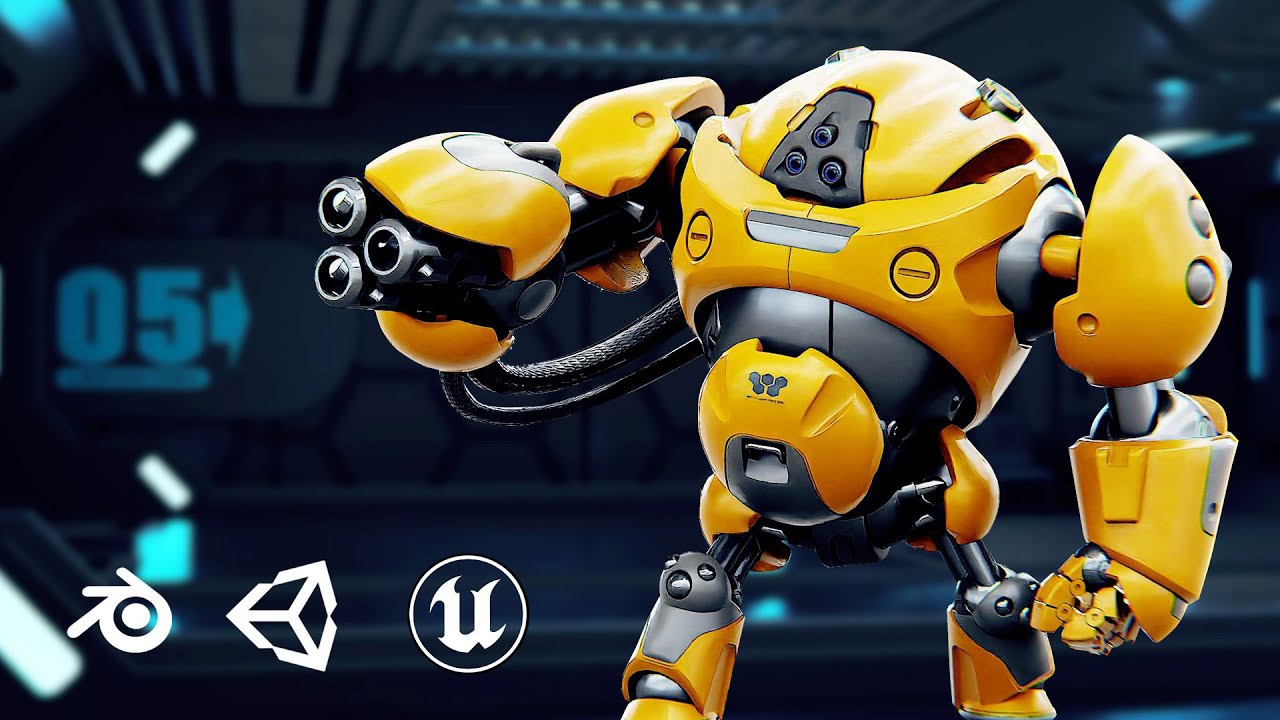 Military Bot Sf-600 Auto-Rig Pro Rigged For Mixamo Unreal Engine Unity 3D Model