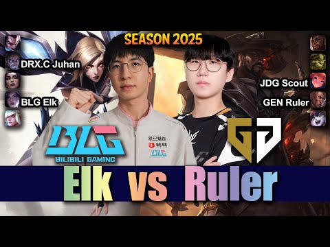 BLG Elk vs GEN Ruler - Elk KAI'SA vs Ruler LUCIAN ADC - Patch 25.17 KR Ranked | lolrec