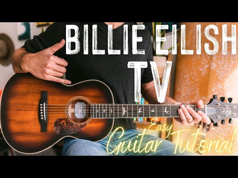 TV Billie Eilish Guitar Tutorial // TV Guitar // Guitar Lesson #953