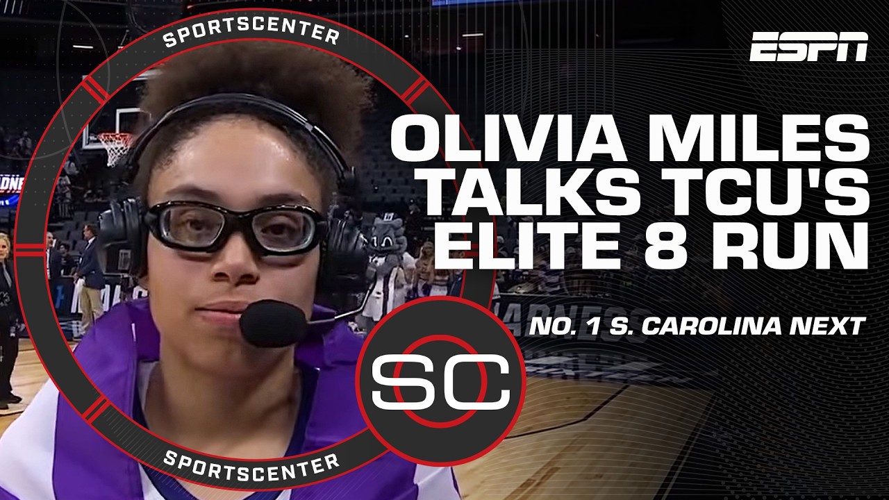 TCU's Olivia Miles was HYPED after beating Virginia + Previews South Carolina matchup | SportsCenter