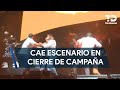 Colapsa escenario en evento de Álvarez Máynez en Nuevo León; reportan 15 lesionados