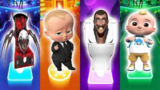 Tiles Hop Beat the Challenge with Choo Choo Charles, Baby Boss, Skibidi Toilet, and Cocomelon