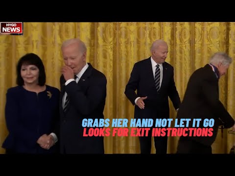 Joe Biden Grabs Her Hand Doesn't Let It Go, Confused Biden Looks For Exit Instructions