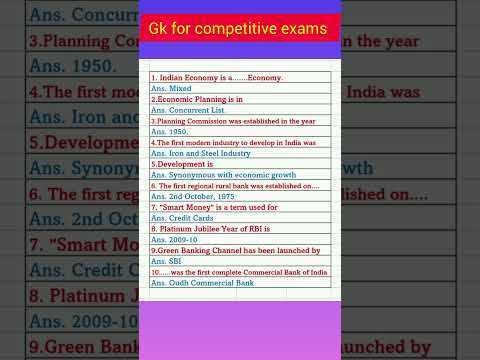 Questions and Answers for competitive exams |Indian economy #gk #economy #shorts