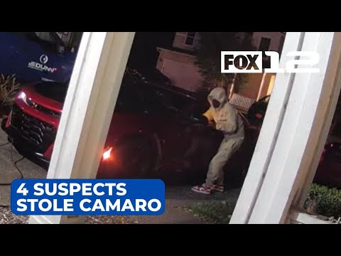 Caught on camera: 4 suspects steal Camaro in Hillsboro in under 1 minute