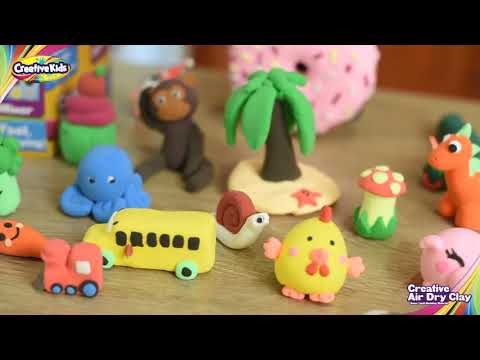 Creative Kids Air Dry Clay Modeling Crafts Kit For Children - Super Light Nontoxic - 30 Vibrant