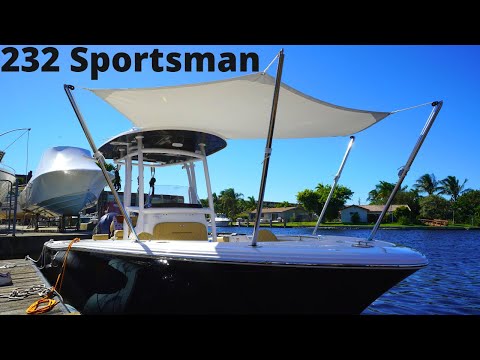 SMALL BOAT, BIG SHADE!! 232 Sportsman Boat Sunshade!