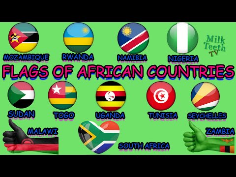 Flags of African Countries with Correct Pronunciation of Nationality Language Capital City Names