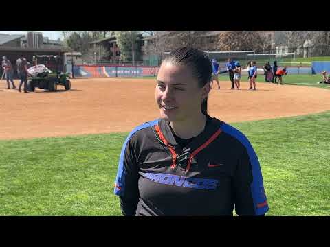 Pitcher Taylor Caudill talks after Boise State tops San Diego State 9-6 on Sunday