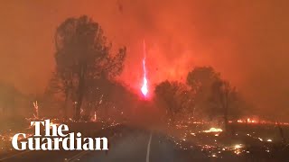 Moment &#39;fire whirl&#39; forms during California Camp Fire