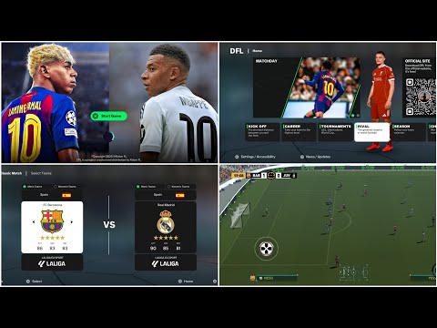 DFL 26 main menu and career screen