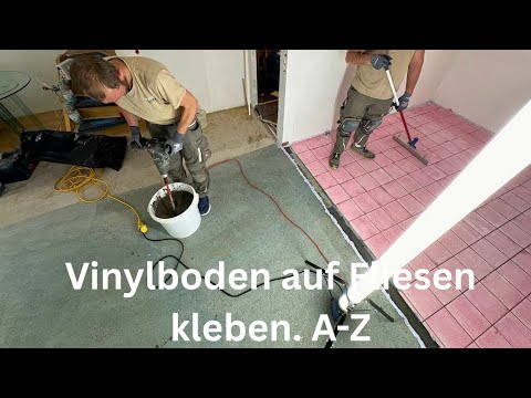 Vinylboden im Steinoptik auf Fliesen richtig kleben / Übergang Parkett im Wohzimmer & Vinyl in Küche