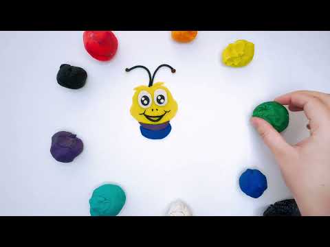 Spielspaß mit Knete,Regenbogen-Raupe aus  Knete basteln