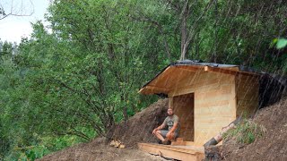 Building a house underground, life in the wild, solo bushcraft Part 3