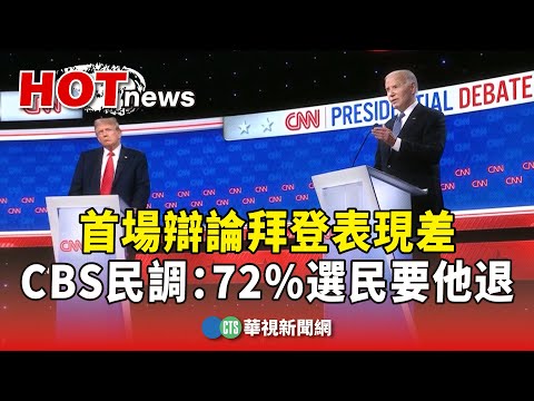 首場辯論拜登表現差　CBS民調：72%選民要他退