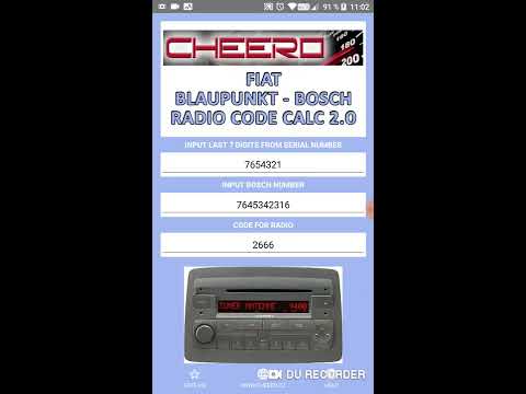 RADIO CODE for FIAT B&B