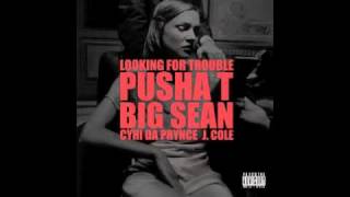 Kanye West feat Pusha T, Big Sean, CyHi Da Prynce & J Cole - Looking For Trouble