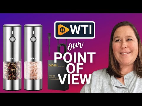 MMH [Upgraded 66g Large Capacity] Electric Salt and Pepper Grinder Set USB Rechargeable with 6-Level Adjustable Coarseness Stainless Steel Automatic Salt n Pepper Mill Grinders Refillable wit - WTI product video review