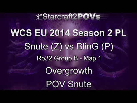 SC2 HotS - WCS EU 2014 S2 PL - Snute vs BlinG - Ro32 Group B - Map 1 - Overgrowth - Snute