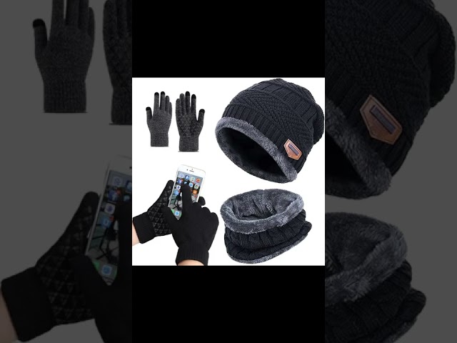 Vídeo relacionado con Voqeen Gorras Invierno con Bufanda y Suave Encantador Invierno Guantes Táctiles Antideslizante 3 en 1 de Punto Sombreros para Mujeres y Hombres (Negro)