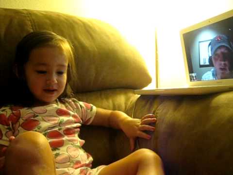 Gracelyn Skyping with Daddy!